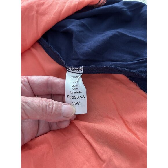 Jessica London Navy Sunset Color Block Tank Maxi Dress Size 14W - Picture 8 of 12